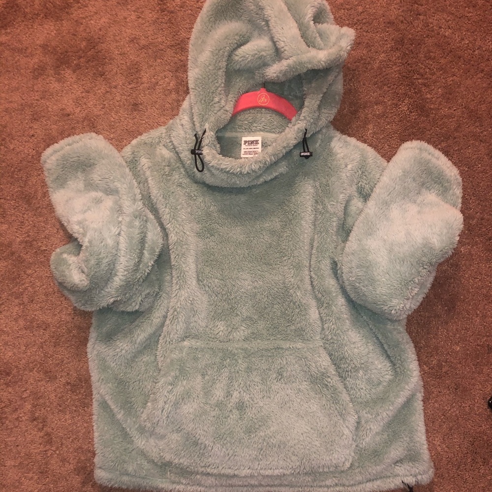 Mint fleece Victoria secret pink hoodie